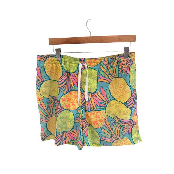 Chubbies Mens Large Pineapple Print Swim Trunks With Mesh Lining & Elastic Waist - Picture 1 of 8